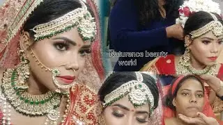 Dusky skin tone bridal makeup tutorial step by step in hindi||Traditional bridal makeup
