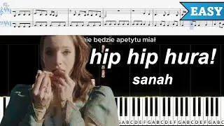 hip hip hura - sanah | ŁATWY PIANO TUTORIAL | TEKST + NUTY