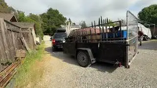 20250503 First time backing up 5x8 utility trailer
