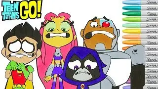 Teen Titans Go Coloring Book Pages Raven Robin Starfire Cyborg TTG Rainbow Splash RSCB