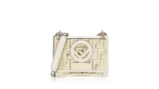 Fendi F is Fendi PVC Kan I Small Shoulder Bag White