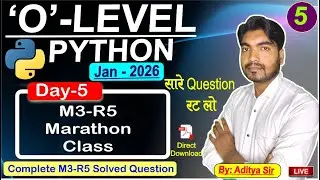 Day-5 M3-R5 Marathon-O level 2026| Python imp Question | m3-r5 solved question | Boosting Skills