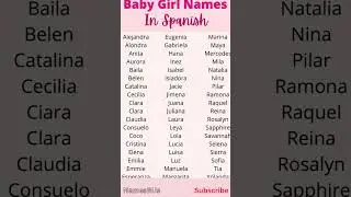 Baby Girl Names in Spanish #shorts #babynames