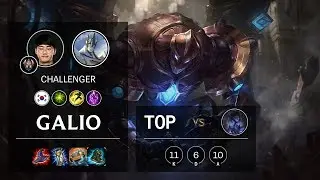 Galio Top vs Sylas - KR Challenger Patch 10.8