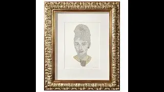 Audrey Hepburn Portrait by Artist Daniel Dugan, One Continuous Line