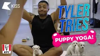 Tyler West tries PUPPY YOGA 😍🐶