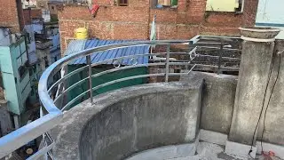 Stainless steel square pipe balcony Railing fitting full installation video #youtube #viral #akib 