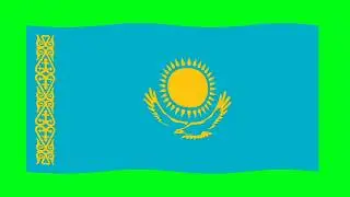 Green Screen Kazakhstan Flag | Kazakhstan National Flag | Animation Flag | 3D Flag