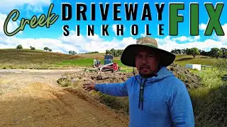 DAY 1: Rebuilding our Creek Wall & Farm Driveway after FLOOD DAMAGE | Bobcat & Excavating Farm Road
