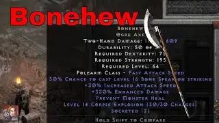 D2R Unique Items - Bonehew (Ogre Axe)