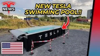 NEW Tesla Super Pool at German Seed&Greet Supercharger in Hilden (First Look)