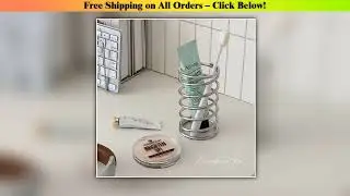 Stainless Steel Toothbrush Holder Metal Bathroom Accessories Tool for Toothpaste Makeup Brush