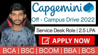 Capgemini Is Hiring For The Role Service desk With 2.5 Lpa  | Any 3 Year Graduate