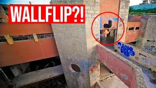 Attempting Wallflip at Height (Parkour)