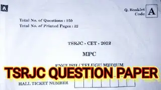 TSRJC 2022 entrance test question papers || mpc group