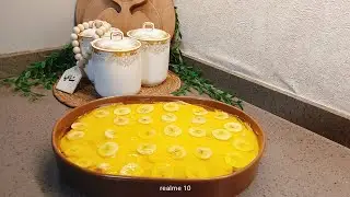 ✨ألذ حلى الكاسترد او مهلبية الكاسترد بطعم البرتقال ✨🍊من اطيب الوصفات كاسترد مع البسكويت انصحكم بيها 