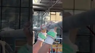 Gymnastics (GRIP) on horizontal bar  || close up