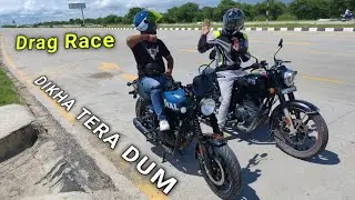 Royal Enfield Hunter 350 vs Classic 350 Drag Race 🏁 &brvbar; Hunter 350 vs Classic 350 Race ⚡