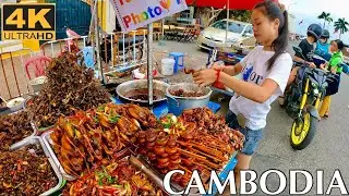 [4K] Cambodia - Cambodian Food Tour 2021, walking in Phnom Penh city