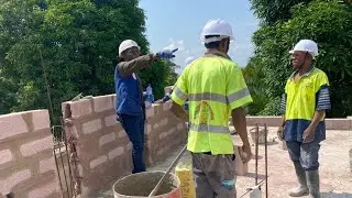 GCI :ETAT D'AVANCEMENT & DÉBUT DE LA MAÇONNERIE D'ÉLÉVATION DU PREMIER ÉTAGE D'1 BÂTIMENT R+1 A UPN.
