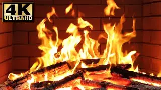 🔥 Fire Background Video Effects 4K. Fireplace for an Outdoor Camping Atmosphere