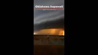 Gorgeous Oklahoma supercell rolling over the prairie with excellent storm structure!