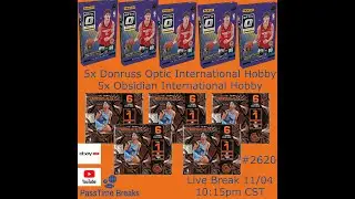 11/04 - 24-25 DONRUSS OPTIC OBSIDIAN BASKETBALL INTERNATIONAL 10 Box Mix #2620 LIVE BREAK