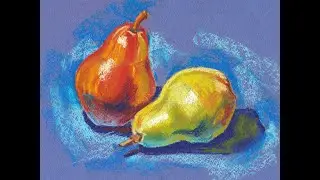 Рисование пастелью. Этюд фруктов: груши. Часть 2.