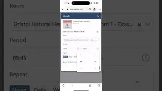 Mobile Phone booking outside regular slot ('work interval') including using different room.