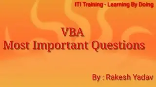VBA Most Important Questions MCQ - Part 1st