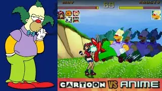 Krusty gameplay MUGEN cartoon vs anime 