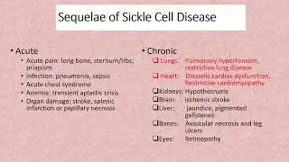Cardiovascular Effects of Sickle Cell Disease