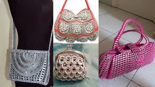 Top Unique trend of Crochet pop tab bags#Pop tab handle purses #Crochet clutches designs #Fashion
