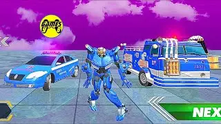 Fire Truck Robot Transformation Game 2021: Blue Robot Helicopter Robot Missions - Android Gameplay