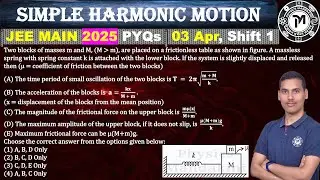 Two blocks of masses m and M are placed on a frictionless table as shown in figure. A massless sprin