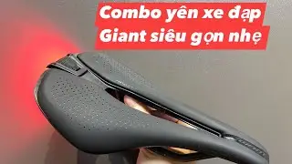 Trên tay Combo yên Giant Carbon 180g + Đèn hậu Giant 18g siêu gọn nhẹ ✌️