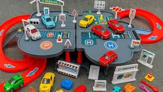 5 Minutes of Satisfying with Unboxing Realistic Toy Car Parking Lot Playset  | ASMR Review Toys