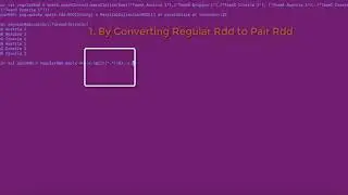 How to Create Pair RDDs: Convert regular RDD to pair RDD: Create pair RDD from in-memory collection