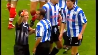 What does Di Canio do when he gets a red card?