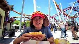 Elote Dog meal at Fiesta Dogs Review #Knotts100 #KnottsBerryFarm #Quarantine2021