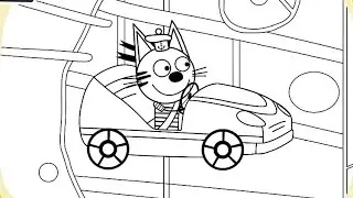 Коржик РАСКРАСКА / Три кота гонки 🏎️ 