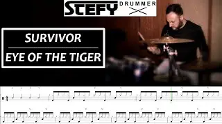 Survivor - Eye of the tiger (DRUM COVER WITH SHEET MUSIC) LEV 2/5