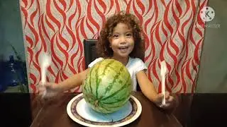 EATING WATERMELON KID,ASMR , WATERMELON CHALLENGE