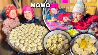 Homemade Pork & Squash Mix MOMO making & eating in Home सुङ्गुरको मासु र स्कुश को मम एक्दम मिठो भयो