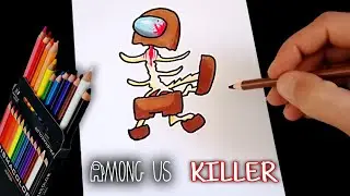 COMO DIBUJAR A KILLER  EL IMPOSTOR DE AMONG US / how to draw among us killer