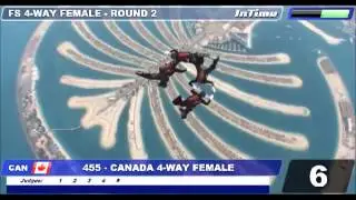 Canada / Formation Skydiving 4-way Female Rd 2, Mondial 2012 Dubai