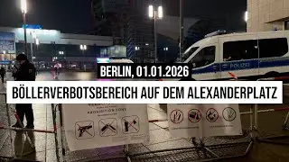 01.01.2026 #Berlin Waffen- & #Pyro-#Verbotszone #Alexanderplatz Polizei-Lautsprecherwagen #Silvester