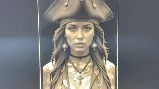 Immersive Laser Art: UV-10 Engraves Detailed Pirate Woman on Acrylic
