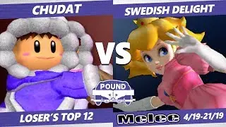 Pound 2019 SSBM - Liquid Chudat (Fox) VS OG Swedish Delight (Peach) Smash Melee Top 12 Loser's