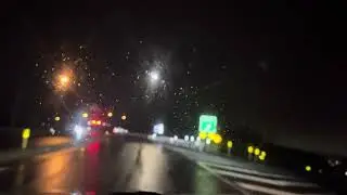 Driving on a dark rainy road in Blakeslee P.A.